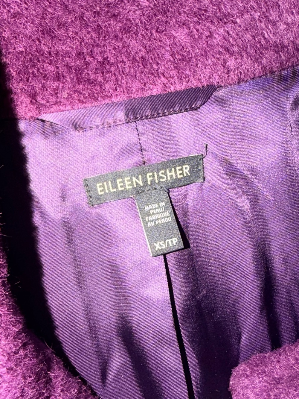 Eileen Fisher Sheared Suri Alpaca Stand Collar Coat, MSRP $698! - Picture 8 of 14